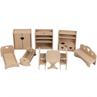 Мебель для кукол 11 предметов (без окрашивания)