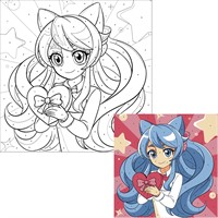 Набор для творчества Картина по номерам 20*20см Девочка К105 Фин-ти-Флю