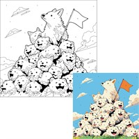 Набор для творчества Картина по номерам 20*20см Гора милашек К107 Фин-ти-Флю