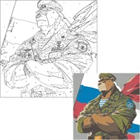 Набор для творчества Картина по номерам 20*20см Защитник К110 Фин-ти-Флю