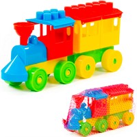 Конструктор Самоделкин -строитель Паровоз с 1 вагоном П-Е/46/