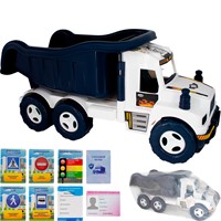 Самосвал с карточками водителя КРОКОТАМ бело-синий САМ-7122 /5/