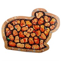 Деревянный Пазл в рамке для детей Капибары R-010