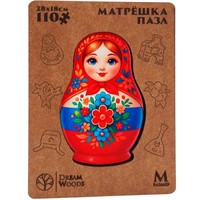 Деревянный Пазл Фигурный Матрёшка М P-093