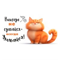 Конверт для денег Никогда не сдавайся (рыжий кот) 1.0000336