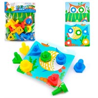 Болты и Гайки тип 3 10 болтов и 10 гаек, 3 карточки с заданиями 1413 в пак.