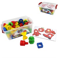 Болты и Гайки тип 5 32 болтов и 32 гаек, 16 карточки с заданиями 1415 в контейнере