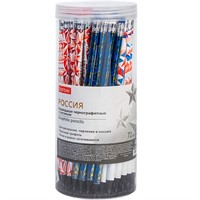 Карандаш ч/гр Россия "HB" с ластиком 088408