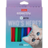 Фломастеры 12 цв. Кто здесь 094113 Hatber