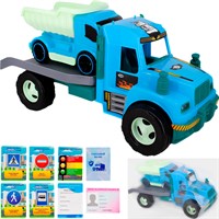 Автовоз с карточками водителя КРОКОТАМ сине-зеленый  А-7150 /8/