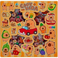 Наклейки Капибара из ПВХ, 96 листов, прозрачные 74398