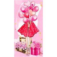 Конверт для денег стандарт девушка с шариками без надписи 7721 /Квадра/