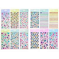 Наклейки 9.5*20.5 см, 12 дизайнов M-8602*