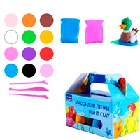 Mасса для лепки 12 цв. 10 гр. пластиковые стеки 3 шт в комплекте M-4196-12B