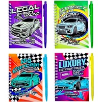 Набор блокнот 38 л. и ручка шариковая автоматическая Машинки ассорти M-3195