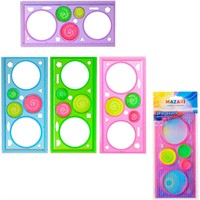 Спирограф, в комплекте: линейка-калейдоскоп 20 см, 3 круглых вкладыша разного размера M-5569