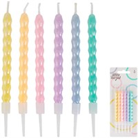 Свечи для торта Косичка Пастель перлам 10см 6шт