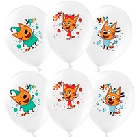 Шар 12" Три Кота белый паст 1ст.. 25 шт 1103-2488 /цена за упак/