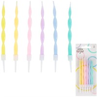 Свечи для торта Серпантин Пастель 10см 6шт