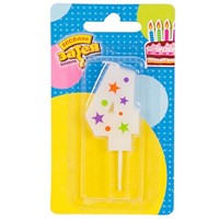 Свеча цифра "4" Звезды 5см 1502-4228