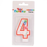 Свеча цифра "4" Шары 7 см 1502-4391