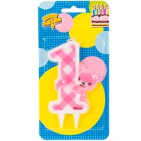 Свеча цифра "1" Медвежонок девочка/G 1502-4069