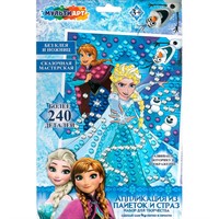 Набор для творчества Аппликация из пайеток и страз 17*23 см Снежная принцесса МУЛЬТИ АРТ  GEMSEQ-111520