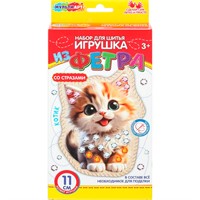 Набор для творчества Игрушка из фетра Со стразами котенок мульти арт FETR-120532