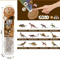 Набор животных 2210-9 Динозавры с проектором в тубе