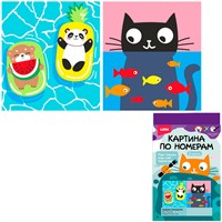 Набор для творчества Картина по номерам 15*13,5, 2 шт Водные процедуры Ркн-141 Lori