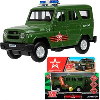 Модель HUNTER-12SLARR-GN-WOD UAZ HUNTER АРМИЯ РОССИИ 12 см, двер, багаж, инерц. Технопарк в кор.