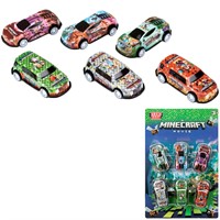 Модель 2411C0011-R Майнкрафт набор 6 машин, 7 см, Технопарк