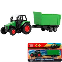 Модель 1956615-R Трактор с прицепом 17см инерция, подвижные детали, ассорт. Технопарк в коробке