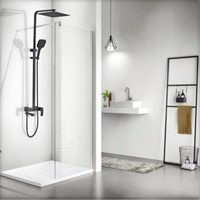 Turia Чёрный матовый. Душевая система со смесителем SDI-1808