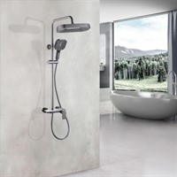 Ares Душевая стойка со смесителем ALS-615-11 Оружейная сталь