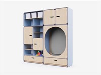 Детская стенка с местом для хранения и овальной зоной отдыха из коллекции «НЕГА»