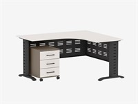 Учительский угловой стол с подкатной тумбой