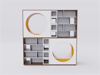 Стеллаж детский книжный с местом для отдыха из коллекции СТУГЛ 225х208х61 см