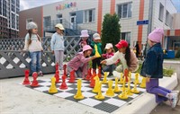 Шахматные фигуры Жу-Жу напольные "Малые", король 320 мм (желтые и красные) 32 шт