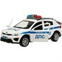 Модель XLINE-12POL-WH KIA RIO X ПОЛИЦИЯ длина 12 см, двер, багаж, инерц, белый Технопарк в коробке - фото 26569913