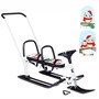 Снегокат 505 высокий SNOWKAT TWINS BABY PUSH для двоих, с 2 склад спинк. П-обр толкат. Совы карнавал - фото 26588483