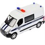 Модель MASTER-14POL-WH RENAULT MASTER ПОЛИЦИЯ длина 14 см,двери,инерц,белый Технопарк в коробке - фото 27954434
