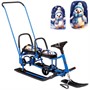 Снегокат 507 высокий SNOWKAT TWINS BABY Wheel для двоих, с 2 склад спинк. П-обр толкат. колёса Пингвинчики - фото 28041592