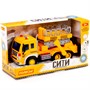 Автомобиль Сити с подъёмником, инерционный со светом и звуком желтый в коробке 89762 П-Е /8/ - фото 30660329