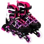 Ролики Dvizhok р. 38-41 раздвиж. PVC, 1 колесо со светом,черно-розовый 141V-214 - фото 33000147