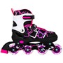 Ролики Dvizhok р. 38-41 раздвиж. PVC, 1 колесо со светом,черно-розовый 141V-214 - фото 33000148