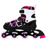 Ролики Dvizhok р. 38-41 раздвиж. PVC, 1 колесо со светом,черно-розовый 141V-214 - фото 33000149