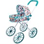 Коляска д/куклы Miss Kapriz MKD15 Бирюзовая в облаках, большие колеса в пак. - фото 33005199