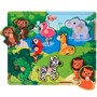 Деревянный Вкладыш Джунгли 2 в 1 вкладыши и пазлы: 8 жителей джунглей, 12 деталей пазла 962010 - фото 33022113