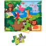 Деревянный Вкладыш Джунгли 2 в 1 вкладыши и пазлы: 8 жителей джунглей, 12 деталей пазла 962010 - фото 33022114